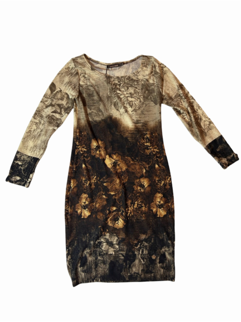 NWT Roberto Cavalli Renaissance Floral Long Sleeve Midi Dress M